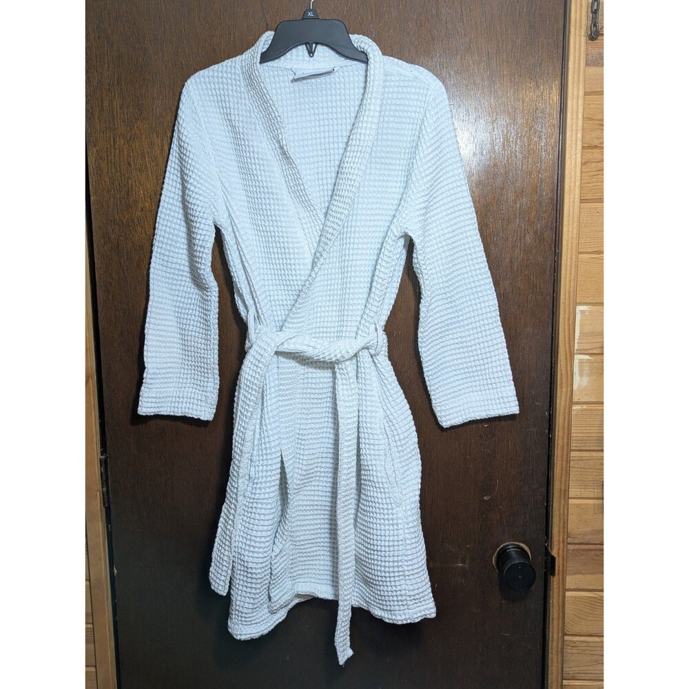 PARACHUTE Home White Waffle Knit Robe Medium M Cotton Turkish Spa Luxury Loungew